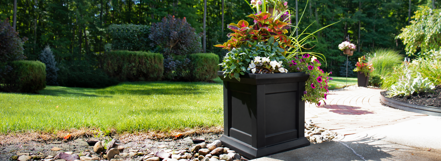 Tusco Products Modern Planter- Short Square- Slate - 20in x 16in in the Tusco Products Modern Planter- Short Square- Slate - 20in x 16in in the