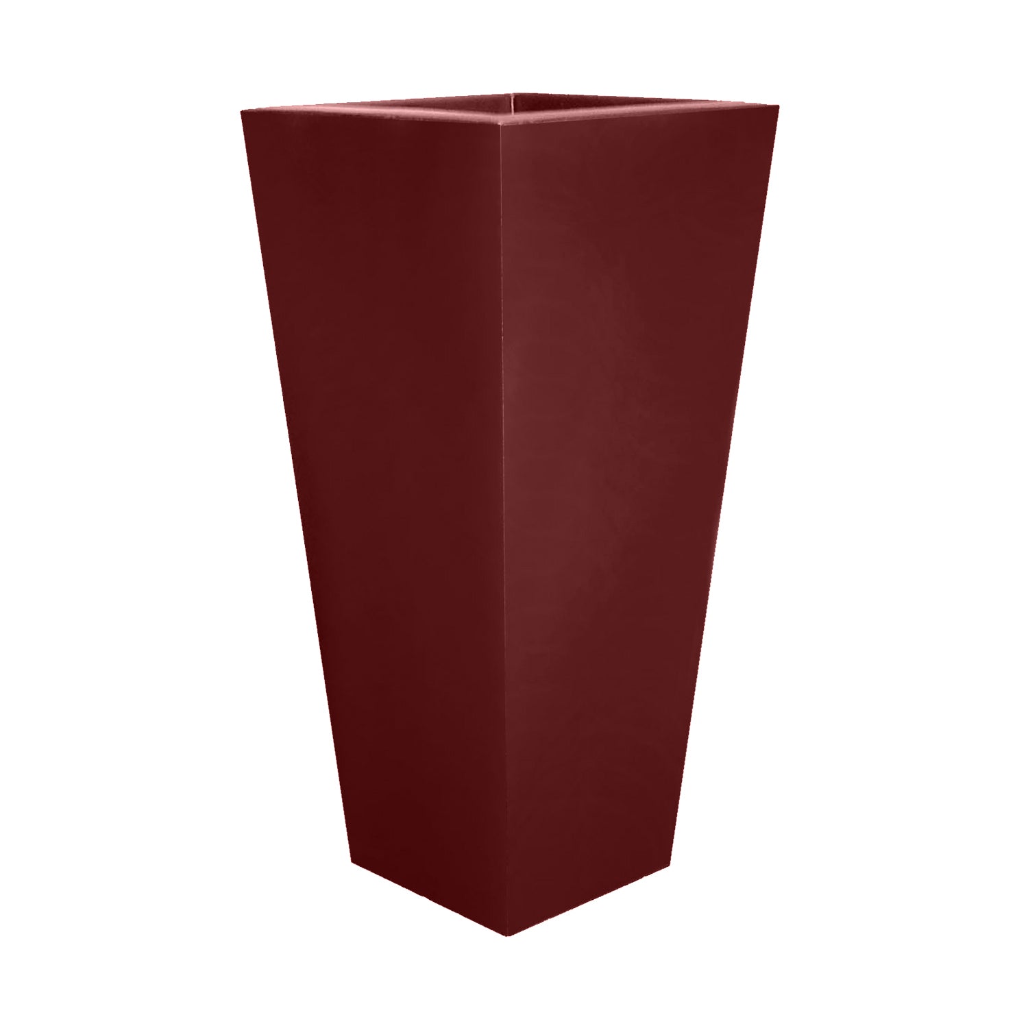 Tusco Products Cosmopolitan Tall Square Garden Planter, 32-Inch, Oxblood