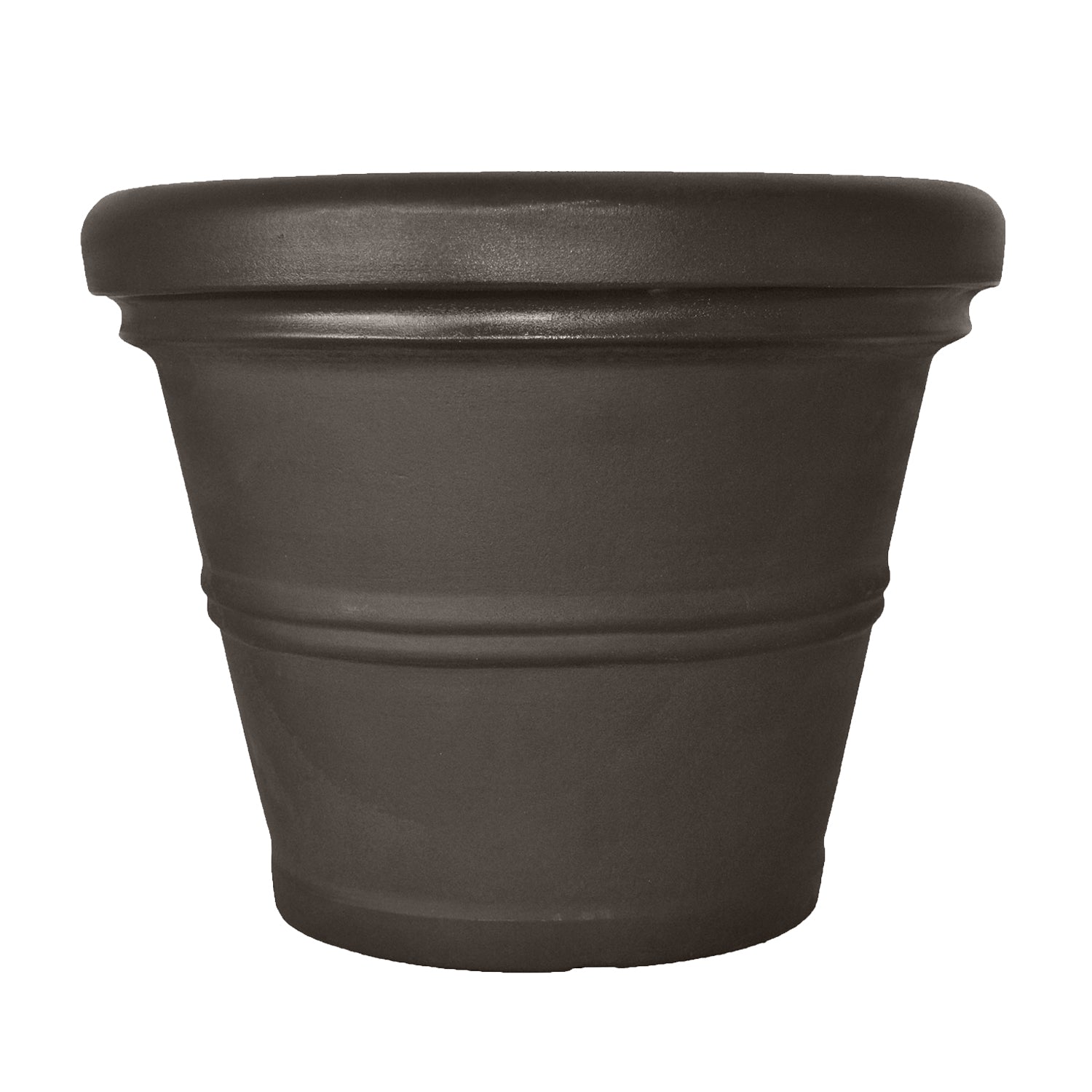 Espresso Rolled Rim Planter