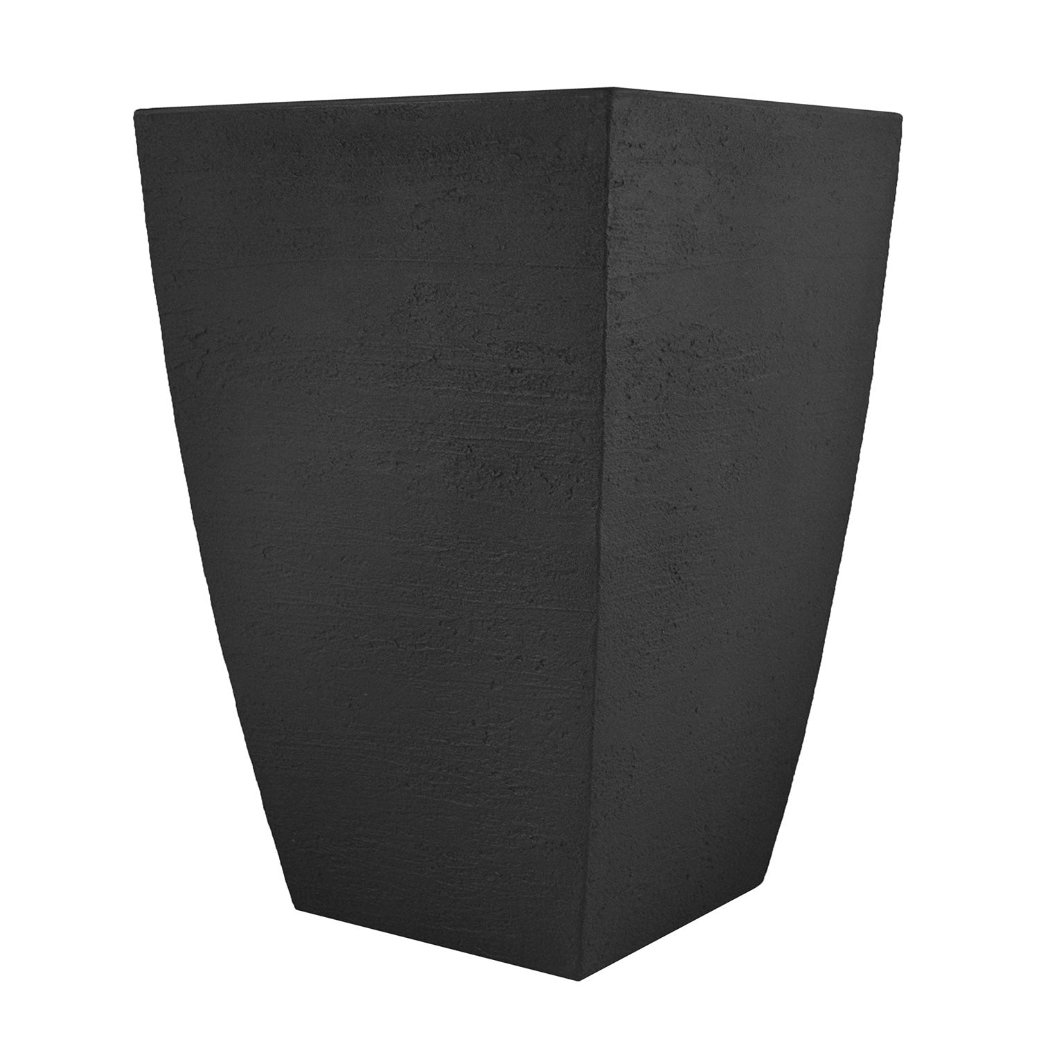square tall plant pots Tusco Modern Tall Square Planter, 19-Inch, Black